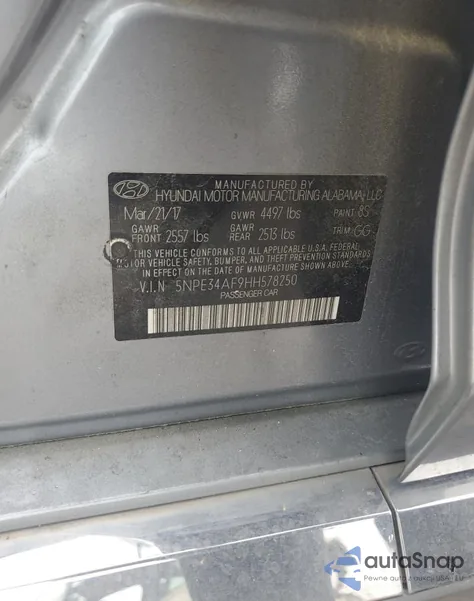 2017 Hyundai Sonata Sport from USA, damaged, VIN 5NPE34AF9HH578250
